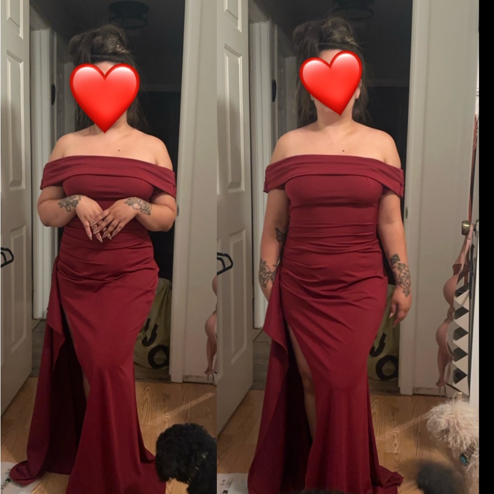 Strapless Wine Red Dress